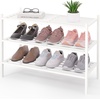 image:imageSmiry Bamboo Shoe Rack 3Tier Stackable Wooden Shoe Organizer for Entryway amp Closet Free Standing Wood Shoe Storage Shelf for Front Door amp Small Spaces NaturalWhite