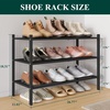 image:imageSmiry Bamboo Shoe Rack 3Tier Stackable Wooden Shoe Organizer for Entryway amp Closet Free Standing Wood Shoe Storage Shelf for Front Door amp Small Spaces NaturalBlack