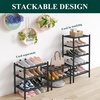 image:imageSmiry Bamboo Shoe Rack 3Tier Stackable Wooden Shoe Organizer for Entryway amp Closet Free Standing Wood Shoe Storage Shelf for Front Door amp Small Spaces NaturalBlack