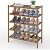 image:imageSmiry Bamboo Shoe Rack 3Tier Stackable Wooden Shoe Organizer for Entryway amp Closet Free Standing Wood Shoe Storage Shelf for Front Door amp Small Spaces NaturalWalnut