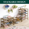 image:imageSmiry Bamboo Shoe Rack 3Tier Stackable Wooden Shoe Organizer for Entryway amp Closet Free Standing Wood Shoe Storage Shelf for Front Door amp Small Spaces NaturalWalnut