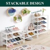 image:imageSmiry Bamboo Shoe Rack 3Tier Stackable Wooden Shoe Organizer for Entryway amp Closet Free Standing Wood Shoe Storage Shelf for Front Door amp Small Spaces NaturalWhite