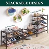 image:imageSmiry Bamboo Shoe Rack 3Tier Stackable Wooden Shoe Organizer for Entryway amp Closet Free Standing Wood Shoe Storage Shelf for Front Door amp Small Spaces NaturalBrown