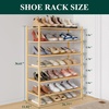 image:imageSmiry Bamboo Shoe Rack 3Tier Stackable Wooden Shoe Organizer for Entryway amp Closet Free Standing Wood Shoe Storage Shelf for Front Door amp Small Spaces NaturalNatural