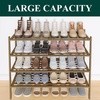 image:imageSmiry Bamboo Shoe Rack 3Tier Stackable Wooden Shoe Organizer for Entryway amp Closet Free Standing Wood Shoe Storage Shelf for Front Door amp Small Spaces NaturalWalnut