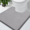 image:imageSmiry Chenille Bathroom Rugs 30x20 and UShaped Toilet Bath Rugs 24x2020x20 Extra Soft and Absorbent Shaggy Bath Mat Machine Washable NonSlip Plush Carpet Grey