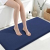 image:imageSmiry Memory Foam Bath Mat 36x24 Extra Soft NonSlip Bathroom Rug Ultra Absorbent Quick Dry Machine Washable Bathroom Mat for Shower Tub amp Floor Decor Navy BlueNavy Blue