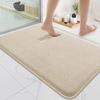 image:imageSmiry Memory Foam Bath Mat 36x24 Extra Soft NonSlip Bathroom Rug Ultra Absorbent Quick Dry Machine Washable Bathroom Mat for Shower Tub amp Floor Decor Navy BlueBeige