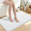 image:imageSmiry Memory Foam Bath Mat 36x24 Extra Soft NonSlip Bathroom Rug Ultra Absorbent Quick Dry Machine Washable Bathroom Mat for Shower Tub amp Floor Decor Navy BlueWhite