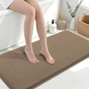 image:imageSmiry Memory Foam Bath Mat 36x24 Extra Soft NonSlip Bathroom Rug Ultra Absorbent Quick Dry Machine Washable Bathroom Mat for Shower Tub amp Floor Decor Navy BlueCamel