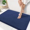 image:imageSmiry Memory Foam Bath Mat 36x24 Extra Soft NonSlip Bathroom Rug Ultra Absorbent Quick Dry Machine Washable Bathroom Mat for Shower Tub amp Floor Decor Navy BlueNavy Blue