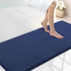 image:imageSmiry Memory Foam Bath Mat 36x24 Extra Soft NonSlip Bathroom Rug Ultra Absorbent Quick Dry Machine Washable Bathroom Mat for Shower Tub amp Floor Decor Navy BlueNavy Blue