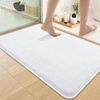 image:imageSmiry Memory Foam Bath Mat 36x24 Extra Soft NonSlip Bathroom Rug Ultra Absorbent Quick Dry Machine Washable Bathroom Mat for Shower Tub amp Floor Decor Navy BlueWhite