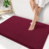 image:imageSmiry Memory Foam Bath Mat 36x24 Extra Soft NonSlip Bathroom Rug Ultra Absorbent Quick Dry Machine Washable Bathroom Mat for Shower Tub amp Floor Decor Navy BlueBurgundy