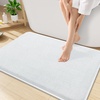 image:imageSmiry Memory Foam Bath Mat 36x24 Extra Soft NonSlip Bathroom Rug Ultra Absorbent Quick Dry Machine Washable Bathroom Mat for Shower Tub amp Floor Decor Navy BlueWhite