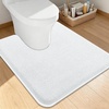 image:imageSmiry Memory Foam Bath Mat 36x24 Extra Soft NonSlip Bathroom Rug Ultra Absorbent Quick Dry Machine Washable Bathroom Mat for Shower Tub amp Floor Decor Navy BlueWhite