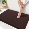 image:imageSmiry Memory Foam Bath Mat 36x24 Extra Soft NonSlip Bathroom Rug Ultra Absorbent Quick Dry Machine Washable Bathroom Mat for Shower Tub amp Floor Decor Navy BlueBrown