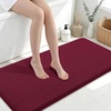 image:imageSmiry Memory Foam Bath Mat 36x24 Extra Soft NonSlip Bathroom Rug Ultra Absorbent Quick Dry Machine Washable Bathroom Mat for Shower Tub amp Floor Decor Navy BlueBurgundy