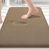 image:imageSmiry Memory Foam Bath Mat 36x24 Extra Soft NonSlip Bathroom Rug Ultra Absorbent Quick Dry Machine Washable Bathroom Mat for Shower Tub amp Floor Decor Navy BlueCamel