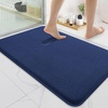 image:imageSmiry Memory Foam Bath Mat 36x24 Extra Soft NonSlip Bathroom Rug Ultra Absorbent Quick Dry Machine Washable Bathroom Mat for Shower Tub amp Floor Decor Navy BlueNavy Blue