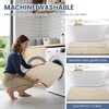 image:imageSmiry Memory Foam Bath Mat 36x24 Extra Soft NonSlip Bathroom Rug Ultra Absorbent Quick Dry Machine Washable Bathroom Mat for Shower Tub amp Floor Decor Navy BlueBeige