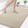 image:imageSmiry Memory Foam Bath Mat 36x24 Extra Soft NonSlip Bathroom Rug Ultra Absorbent Quick Dry Machine Washable Bathroom Mat for Shower Tub amp Floor Decor Navy BlueBeige
