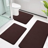 image:imageSmiry Memory Foam Bath Mat 36x24 Extra Soft NonSlip Bathroom Rug Ultra Absorbent Quick Dry Machine Washable Bathroom Mat for Shower Tub amp Floor Decor Navy BlueBrown