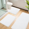 image:imageSmiry Memory Foam Bath Mat 36x24 Extra Soft NonSlip Bathroom Rug Ultra Absorbent Quick Dry Machine Washable Bathroom Mat for Shower Tub amp Floor Decor Navy BlueWhite