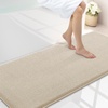 image:imageSmiry Memory Foam Bath Mat 36x24 Extra Soft NonSlip Bathroom Rug Ultra Absorbent Quick Dry Machine Washable Bathroom Mat for Shower Tub amp Floor Decor Navy BlueBeige