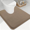image:imageSmiry Memory Foam Bath Mat 36x24 Extra Soft NonSlip Bathroom Rug Ultra Absorbent Quick Dry Machine Washable Bathroom Mat for Shower Tub amp Floor Decor Navy BlueCamel