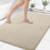 image:imageSmiry Memory Foam Bath Mat 36x24 Extra Soft NonSlip Bathroom Rug Ultra Absorbent Quick Dry Machine Washable Bathroom Mat for Shower Tub amp Floor Decor Navy BlueBeige