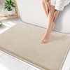 image:imageSmiry Memory Foam Bath Mat 36x24 Extra Soft NonSlip Bathroom Rug Ultra Absorbent Quick Dry Machine Washable Bathroom Mat for Shower Tub amp Floor Decor Navy BlueBeige
