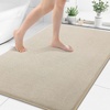 image:imageSmiry Memory Foam Bath Mat 36x24 Extra Soft NonSlip Bathroom Rug Ultra Absorbent Quick Dry Machine Washable Bathroom Mat for Shower Tub amp Floor Decor Navy BlueBeige