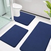 image:imageSmiry Memory Foam Bath Mat 36x24 Extra Soft NonSlip Bathroom Rug Ultra Absorbent Quick Dry Machine Washable Bathroom Mat for Shower Tub amp Floor Decor Navy BlueNavy Blue