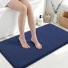 image:imageSmiry Memory Foam Bath Mat 36x24 Extra Soft NonSlip Bathroom Rug Ultra Absorbent Quick Dry Machine Washable Bathroom Mat for Shower Tub amp Floor Decor Navy BlueNavy Blue