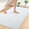 image:imageSmiry Memory Foam Bath Mat 36x24 Extra Soft NonSlip Bathroom Rug Ultra Absorbent Quick Dry Machine Washable Bathroom Mat for Shower Tub amp Floor Decor Navy BlueWhite