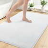 image:imageSmiry Memory Foam Bath Mat 36x24 Extra Soft NonSlip Bathroom Rug Ultra Absorbent Quick Dry Machine Washable Bathroom Mat for Shower Tub amp Floor Decor Navy BlueWhite