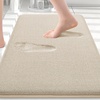 image:imageSmiry Memory Foam Bath Mat 36x24 Extra Soft NonSlip Bathroom Rug Ultra Absorbent Quick Dry Machine Washable Bathroom Mat for Shower Tub amp Floor Decor Navy BlueBeige