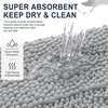 image:imageSmiry Striped Thick Bathroom Rug and Contour Toilet Rug Size 47x17  UShaped 24x20 in Light Grey 2 Item Bundle