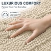 image:imageSmiry Striped Thick Bathroom Rug and Contour Toilet Rug Size 59x24  UShaped 24x20 in Sand 2 Item Bundle