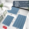 image:imageSmiry Striped Thick Bathroom Rug and Contour Toilet Rug Size 59x35  UShaped 24x20 in Airy Blue 2 Item Bundle