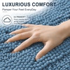 image:imageSmiry Striped Thick Bathroom Rug and Contour Toilet Rug Size 59x35  UShaped 24x20 in Airy Blue 2 Item Bundle