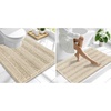 image:imageSmiry Striped Thick Bathroom Rug and Contour Toilet Rug Size 44x24  UShaped 24x20 in Sand 2 Item Bundle