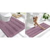 image:imageSmiry Striped Thick Bathroom Rug and Contour Toilet Rug Size 47x17  UShaped 24x20 in Deep Plum 2 Item Bundle