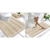 image:imageSmiry Striped Thick Bathroom Rug and Contour Toilet Rug Size 47x20  UShaped 24x20 in Sand 2 Item Bundle