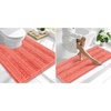 image:imageSmiry Striped Thick Bathroom Rug and Contour Toilet Rug Size 59x20  UShaped 24x20 in Coral 2 Item Bundle