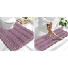 image:imageSmiry Striped Thick Bathroom Rug and Contour Toilet Rug Size 59x20  UShaped 24x20 in Deep Plum 2 Item Bundle