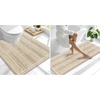 image:imageSmiry Striped Thick Bathroom Rug and Contour Toilet Rug Size 59x20  UShaped 24x20 in Sand 2 Item Bundle