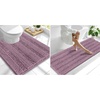 image:imageSmiry Striped Thick Bathroom Rug and Contour Toilet Rug Size 70x24  UShaped 24x20 in Deep Plum 2 Item Bundle