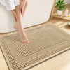 image:imageSmiry Waffle Bath Mat 32x20 Extra Soft Absorbent Bathroom Rugs Non Slip Machine Washable Quick Dry Bath Rugs with Tassels for Bathroom Floor Tub Shower Home Decor Accessories BrownBrown